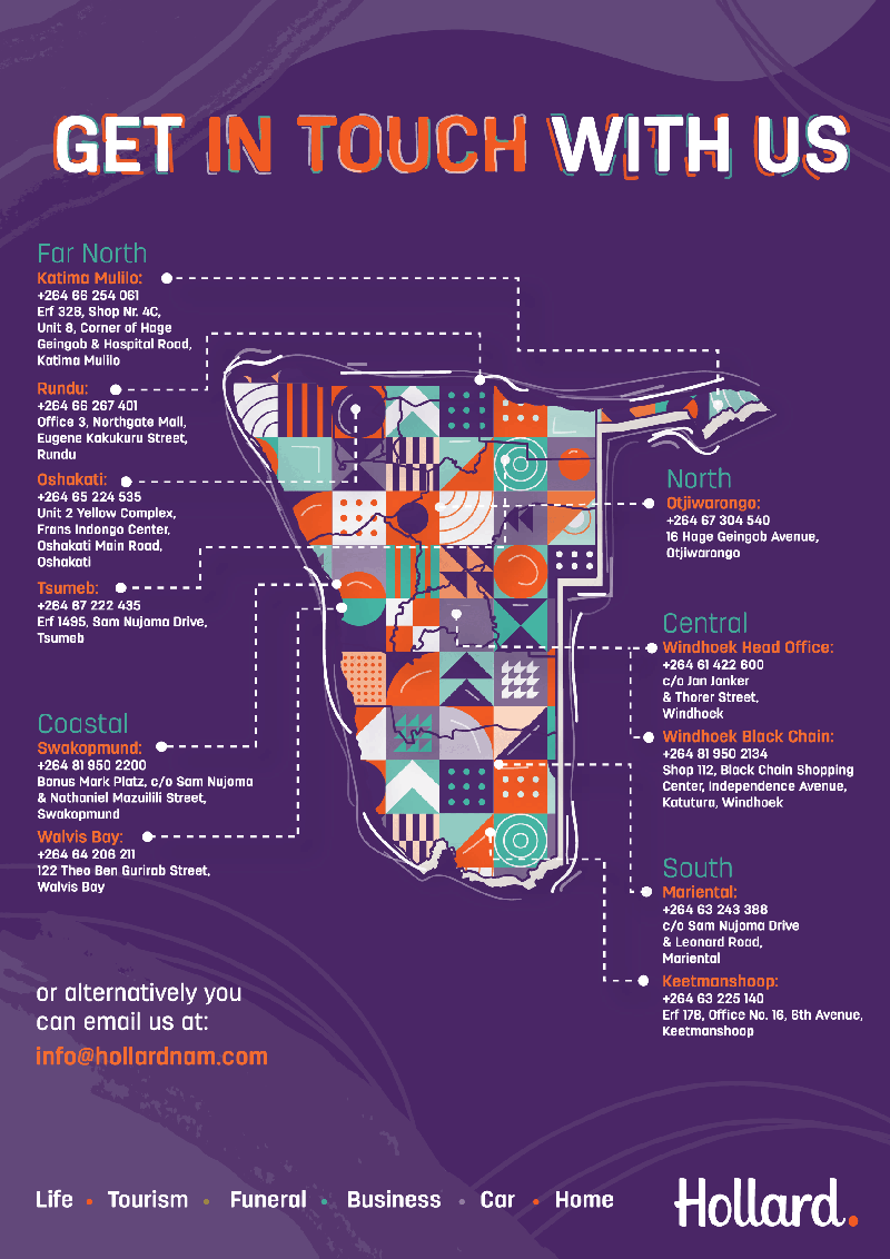 Hollard map illustration with contact details